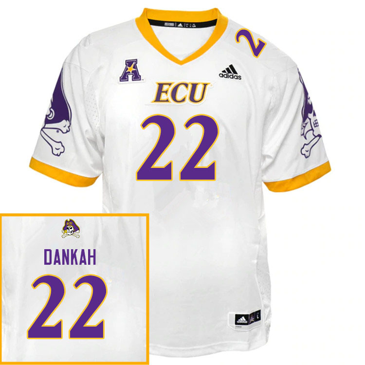 Men #22 Samuel Dankah ECU Pirates College Football Jerseys Sale-White